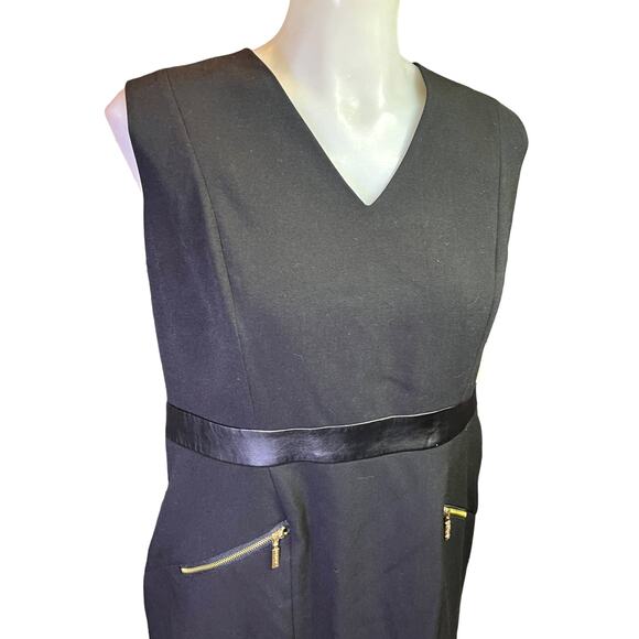 Calvin Klein Black Sheath Crepe Dress Work Career | Sz 12 | NWT - Picture 7 of 16